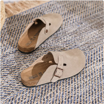 LEATHER RETRO SLIPPERS