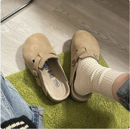 LEATHER RETRO SLIPPERS