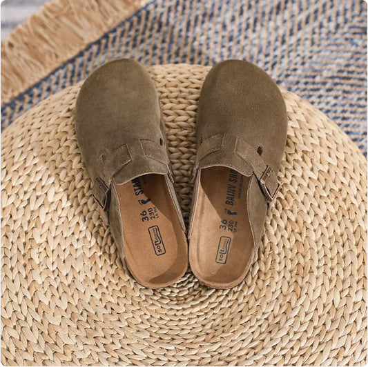 LEATHER RETRO SLIPPERS